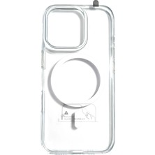 Blueo iPhone 16 Pro Uyumlu Magsafe Özellikli Esnek Silikon Şeffaf Kılıf