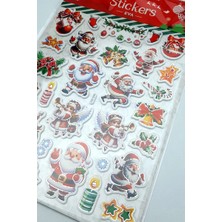 Bimotif Yılbaşı Kırmızı Kabartmalı Eva Sticker, 21X25 cm  Noel Baba ve Süsler