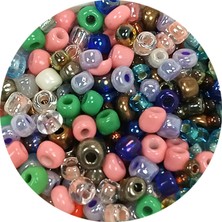 Dökme Cam Kum Boncuk (8/0) 3 mm - 60 Gram - Çok Renkli - BNC199 Nemere