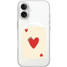 Adasena iPhone 16+ Plus Kablosuz Magsafe Şarj Özellikli Şeffaf Baskılı Desenli Kılıf - Inlove