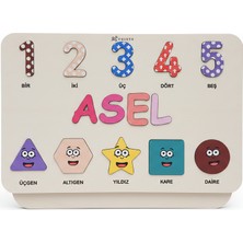 Tuiste Isimli Kız Çocuk Odası Hediyesi Ahşap Puzzle, El Yapımı, Bebek Hediyelik Hatıralık Dekor Set 6