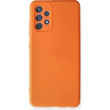  Samsung Galaxy A32 Kılıf Nano Içi Kadife Silikon - Turuncu Nemere