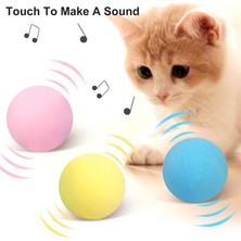Sesli ve Akıllı Kedi Oyuncak Topu - 50 Mm, Hayvan Sesli, Eğlenceli Kedi Oyuncağı Nemere