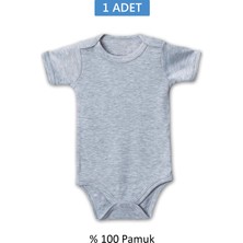 Nemere Gri Yarım Kol Body Zıbın 2-7 Yaş Çocuklar Için (1 Adet) Alttan Çıtçıtlı Özel Gereksinim