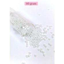 Dökme Cam Kum Boncuk (8/0) 3 mm - 60 Gram - Inci Beyaz - BNC186 Nemere