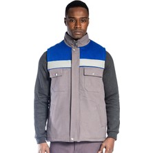 Frekans İş Güvenliği Safesawa Oscar Kışlık Içi Polarlı Yelek Gri/saks Mavi 9135