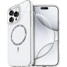  Apple iPhone 14 Pro Max Live Diamond Magsafe Kapak - Şeffaf Nemere