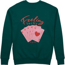 The Lucid Lab Feeling Lucky Sweatshirt - Koyu Yeşil