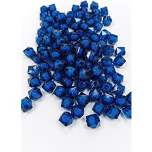 Küp Boncuk Içten Boncuklu Bileklik Çanta Boncuğu 10 mm 50 gr Koyu Mavi - BNC453 Nemere