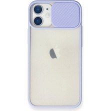  iPhone 11 Kılıf Palm Buzlu Kamera Sürgülü Silikon - Lila Nemere