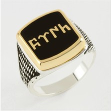 Göktürk Yazılı Metal Erkek Yüzük Nemere