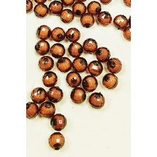 Dünya Boncuk Içten Boncuklu Bileklik Çanta Boncuğu 10 mm 50 gr Kahverengi - BNC462 Nemere