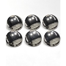 Italyan Kaban Düğmesi / Gümüş Metalize Bombeli / 3,5 cm / 6’lı Set