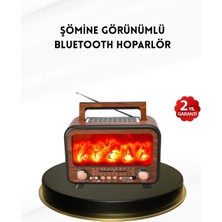 Alev Işığı Efektli Solar Bluetooth Hoparlör Radyo Destekli Taşınabilir Model Nemere