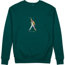 The Lucid Lab Freddie Mercury Sweatshirt - Koyu Yeşil