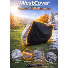WestCover  Rks Rodos 50 Uyumlu (Siyah-Gri Üstlü Neon Fitilli) Su Geçirmez Motorsiklet Brandası