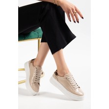 Esila Butik Deri Ortopedik Taban Kadın Spor Ayakkabı Sneaker