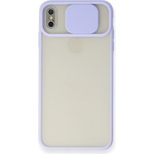  iPhone x Kılıf Palm Buzlu Kamera Sürgülü Silikon - Lila Nemere