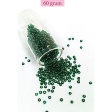 Dökme Cam Kum Boncuk (8/0) 3 mm - 60 Gram - Koyu Yeşil - BNC187 Nemere