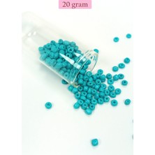 Dökme Cam Kum Boncuk Büyük Boy (6/0) 4 mm - 20 Gram - Camgöbeği Yeşili - BNC082 Nemere
