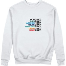 The Lucid Lab Formula 1 / Week Days Sweatshirt - Beyaz