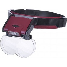 Lens Takmalı 4 Lens LED Lambalı Şapka Tip Büyüteç Nemere