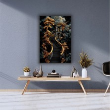 Japon Sanatı Temalı Dekoratif Cam Tablo