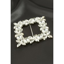 Çiçek Kare Taşlı Kemer Tokası Nemere