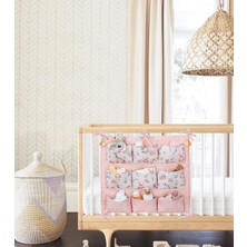 Baby 9 Cepli Bağlamalı Beşik Kenarı Düzenleyici (Pembe) Nemere