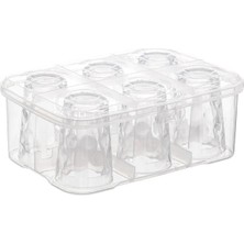 Su Bardağı Taşıma Kutusu Büyük  Şeffaf - 6 Bardak Kapasiteli Piknik Kutusu Nemere