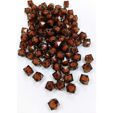 Küp Boncuk Içten Boncuklu Bileklik Çanta Boncuğu 10 mm 50 gr Kahverengi - BNC455 Nemere