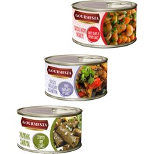 Çınar Food 400 G 3'lü Set (1 Adet Soslu Atom Fasulye, 1 Adet Soslu Patlıcan Kızartma, 1 Adet Yaprak Sarma)
