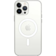  iPhone 14 Pro Max Kılıf Magneticsafe Şeffaf Silikon - Şeffaf Nemere