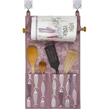 Çok Amaçlı Ahşap Kulplu Mutfak Peçete Askılığı ve Kaşıklık Nemere