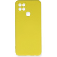  Oppo A15 Kılıf Nano Içi Kadife Silikon - Sarı Nemere