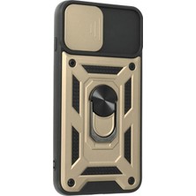  iPhone 7 Plus Kılıf Pars Lens Yüzüklü Silikon - Gold Nemere