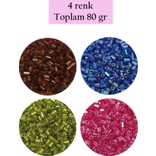 Kesme Cam Boncuk 2mm - 4 Renk - Toplam 80 Gram - BNC445 Nemere