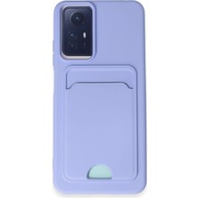  Xiaomi Redmi Note 12S Kılıf Kelvin Kartvizitli Silikon - Lila Nemere
