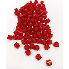 Küp Boncuk Içten Boncuklu Bileklik Çanta Boncuğu 10 mm 50 gr Kırmızı - BNC448 Nemere