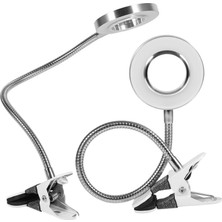 Nemere -8x Büyütmeli Mandallı, USB Girişli Masa Lambalı, Okuma ve Güzellik Salon Için Büyüteç 20