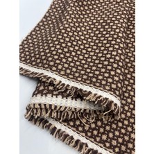 Elna Kumaş Kahverengi Bej Desenli Lüks Tüvit Kumaş – Kalın Dokulu Kışlık Ceket & Kabanlık Kumaş | 150 cm En | ELNSAN16