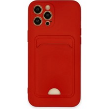  iPhone 12 Pro Max Kılıf Kelvin Kartvizitli Silikon - Kırmızı Nemere