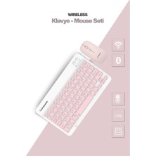 Pembe Kablosuz Klavye ve Mouse Seti Nemere
