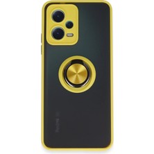  Xiaomi Redmi Note 12 5g Kılıf Montreal Yüzüklü Silikon Kapak - Sarı Nemere