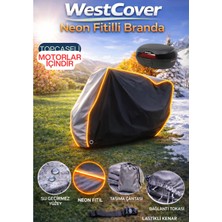 WestCover  Honda Cbf 150  Topcaseli (Siyah-Gri Üstlü Neon Fitilli) Su Geçirmez Motorsiklet Brandası
