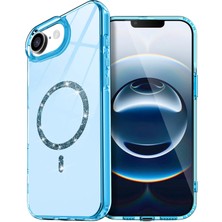  Apple iPhone 16E Live Diamond Magsafe Kapak - Mavi Nemere