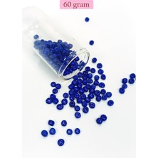 Dökme Cam Kum Boncuk Büyük Boy (6/0) 4 mm - 60 Gram - Koyu Mavi - BNC139 Nemere