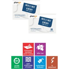 BEYAZ - Elektrostatik Akıllı Not Kağıdı 2 ADET Yapışkansız Post-it 7x10cm - 100 Sayfa - Plango