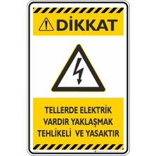 İsg Tabelam 25X35CM/ETIKET/DIKKAT! Tellerde Elektrik Vardır Yaklaşmak Tehlikeli ve Yasaktır