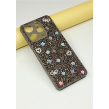 FoxPower Tecno Spark 10 Pro Taşlı Kılıf Gül Desenli Silikon Kılıf